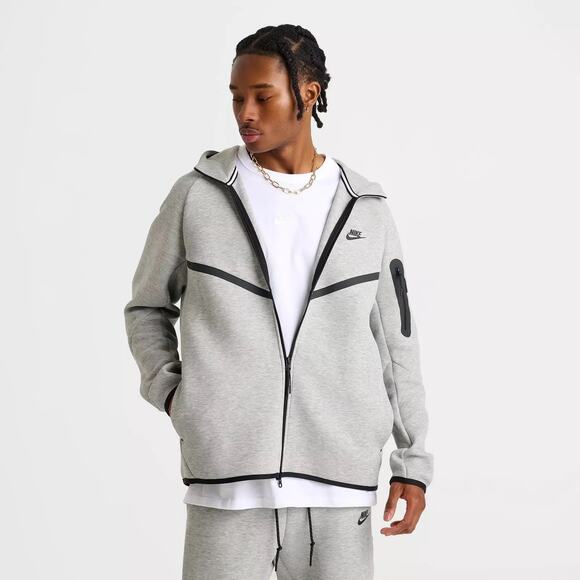 Nike Tech Fleece Hoodie Mens Sweatshirt Size XXL Gray Black NWOT $135 - Picture 1 of 10